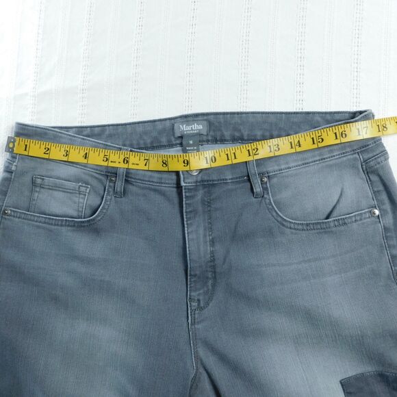 Martha Stewart Jeans Womens 16 Gray Patchwork 5 Pocket Ankle Jeans A301087 EUC - Picture 7 of 13